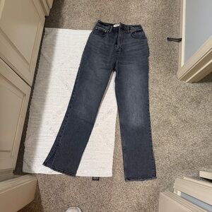 Abercrombie & Fitch Black Straight Leg Jeans with Side Slit